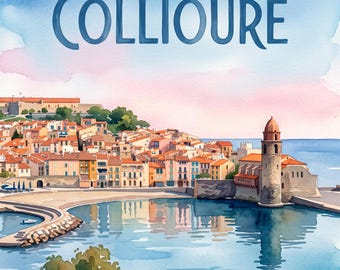 Collioure Travel Poster Set of 9 | Art Nouveau France Wall Art, Printable Digital Download