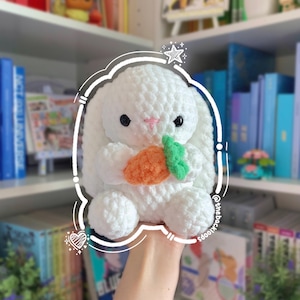 Crochet Bunny Holding a Carrot Plush | Amigurumi | Plushie | Stuffed Animal | Cute | Gift |