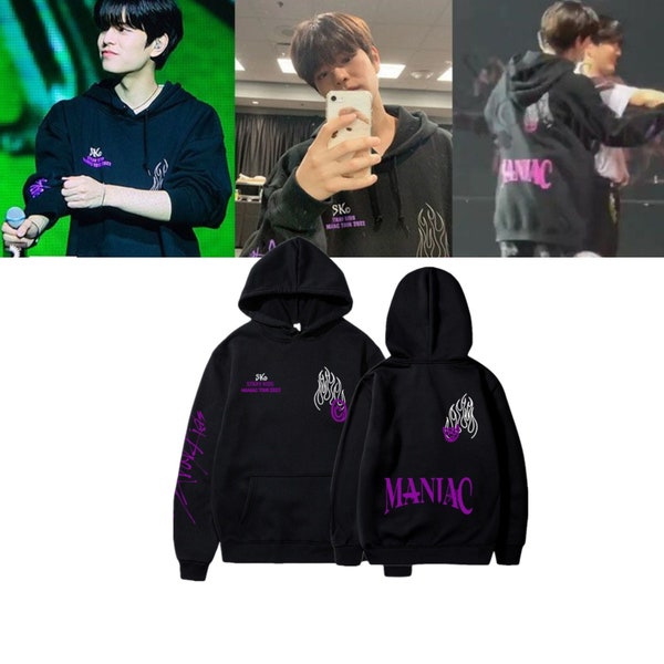 Chemise Stray Kids Maniac : Sweat à capuche Kpop Stray Kids North American Concert MANIAC, sweat-shirts Maniac World Tour, produits dérivés Stray Kids