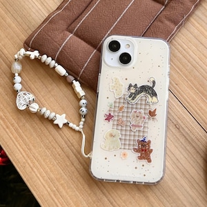 Super Cute Cartoon Design iPhone Case with Charm, iPhone 16 Case Kawaii iPhone 15 iPhone 14 Phone Case, Dog Phone Cover, Cat Cute Phone Case