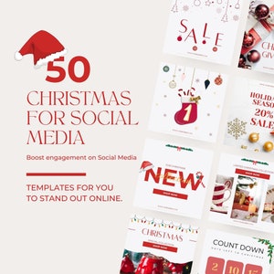 Red Christmas Instagram Template, Holiday Marketing Social Media Content, Xmas Quotes, Christmas Season Business Marketing, Advent Calendar