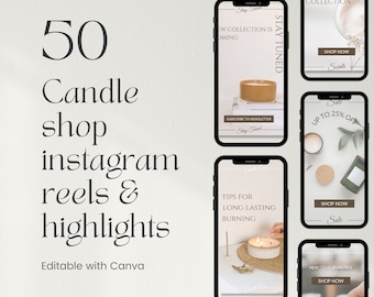 Candle Maker Instagram Reels Covers Template, Candle Shop Marketing Reels Covers, Candle Branding IG Story Template, Candle Branding Kit