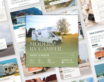 RV Rental Instagram Template Camper Rent Social Media Motorhome Post Trailer Host Marketing Content