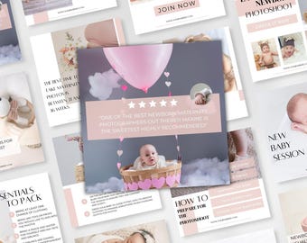 Newborn Photographer Instagram Post Template Maternity Photography Business Marketing Content