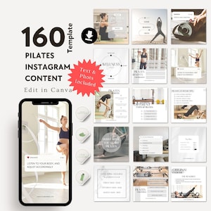 Plantilla de publicación de Instagram de Pilates, contenido de publicación de Instagram de marketing de entrenador de fitness