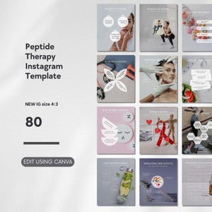 Peptide Therapy Instagram Template, Medical Weight Loss Treatment, Anti Aging Natural Skincare, Health & Wellness Coach, Nurse Injector Post
