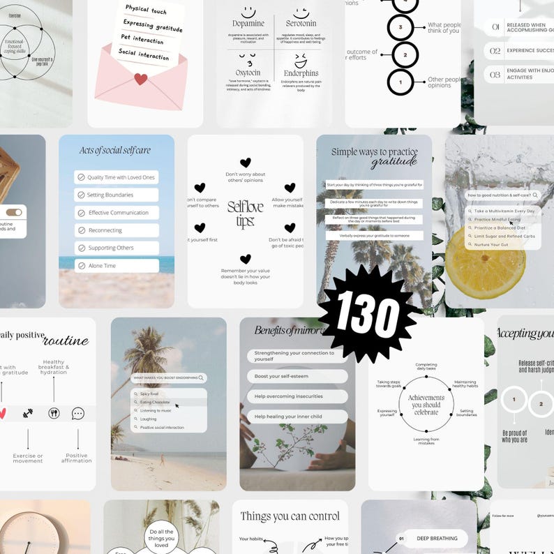 Mental Health Instagram Templates, Self Care Therapist Life Coach IG ...
