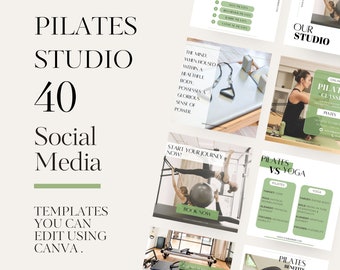 Pilates Coach Instagram Template, Fitness Personal Trainer Social Media Marketing Health Influencer Content IG Post