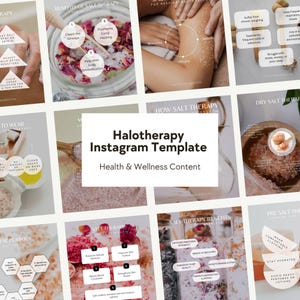 Halotherpay Instagram Template, Salt Cave Spa Social Media Marketing Massage Therapy Content IG Post