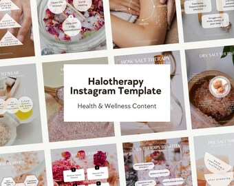 Halotherpay Instagram Template, Salt Cave Spa Social Media Marketing Massage Therapy Content IG Post