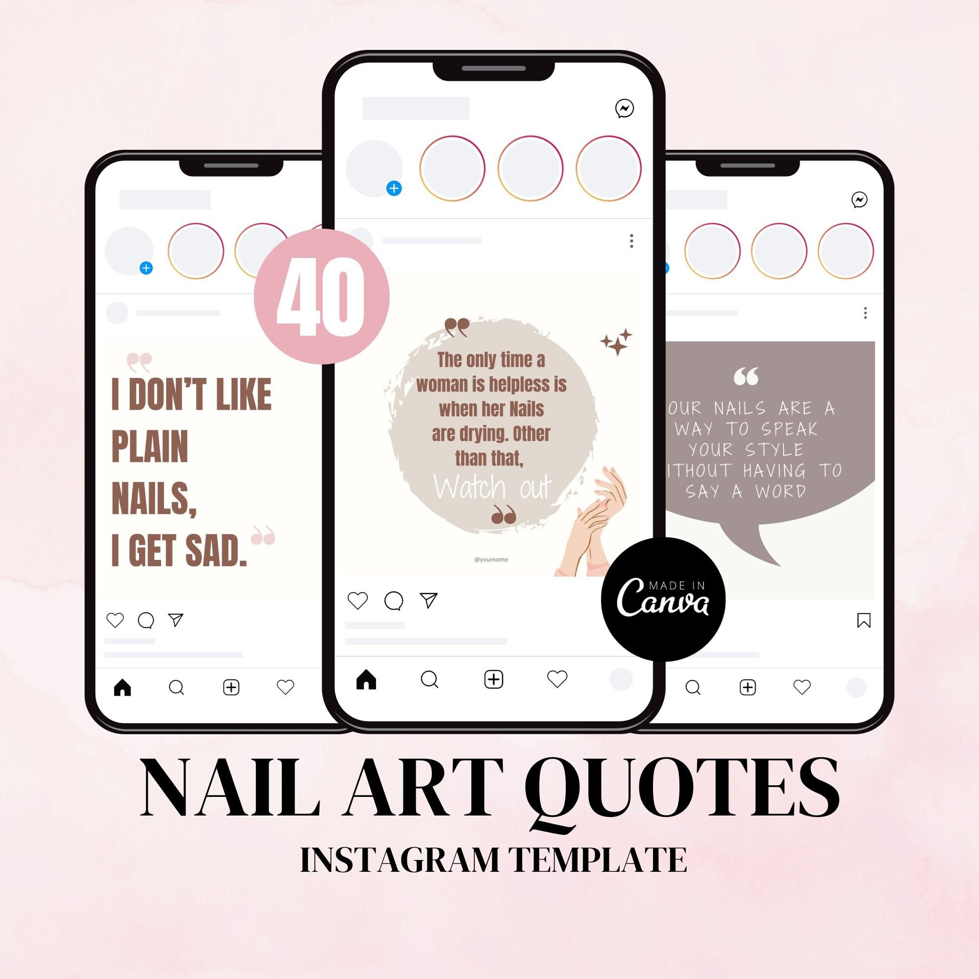 Buy 100 Nail Salon Instagram Posts Nail Salon Quotes Nail Bar Quotes Nail  Tech Quotes Nail Artist Quotes Online in India - Etsy