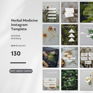 Herbal Medicine Instagram Template, Plant Herbalist Business IG Post, Holistic Coach Social Media Content, Health & Wellness Marketing Tips