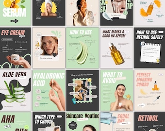 Skincare Instagram Template, Bold Colorful Beauty Esthetician Social Media Marketing Content Creator IG Post