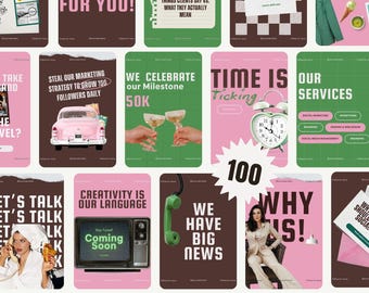Gedurfde Instagram-berichtsjablonen, moderne socialmediaberichten voor contentmakers