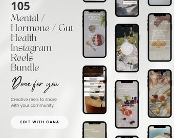 Health & Wellness Instagram Reels Template, Holistic Coach Social Media Nutritionist Content IG Post Faceless Wellbeing Reels