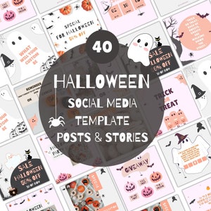 Halloween Instagram Template, Pumpkin Theme Instagram Posts, Social Media Halloween Content, Fall IG Posts, Trick or Treat Marketing Posts