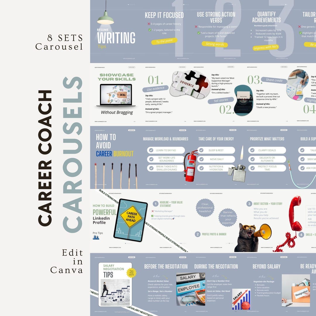 Linkedin Carousel Template, Career Coach Post, Recruiting Business ...