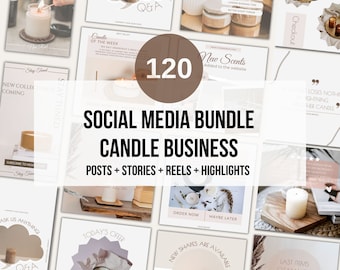 Candle Shop Instagram Template, Aesthetic Candle Maker Marketing IG Posts, Candle Store Social Media Branding Content, Candle Business Kits