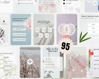 Mental Health Instagram Templates, Mental Wellbeing Social Media Post Content