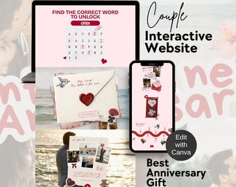 Long Distance Relationship Couple Personalized Gift, Digital Love Website Customizable Anniversary Gifts For Girlfriend & Boyfriend