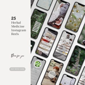Herbal Medicine Instagram Reels Template, Herbology Social Media Content, Natural Wellness, Herbal Remedies, Holistic Coach Herbs IG Posts