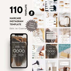 Instagram-sjabloon kapper, haarverzorging social media marketingcontent IG Post, brandingkit kapsalon