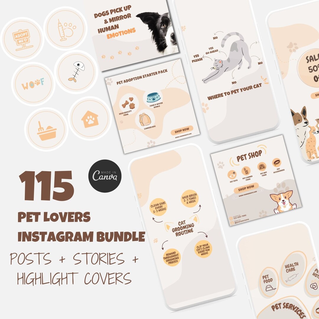 Pet Store Instagram Template, Pet Shop Social Media Content for Pet