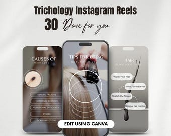Trichology Instagram Reels Template, Hair Salon Marketing Posts, Trichologist Branding, Haircare Scalp Treatment Tip, Beauty Salon Content