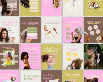 Haircare Instagram Template, Hair Stylist Social Media Marketing Content, Beauty Salon IG Post, Colorful Modern Branding Kit