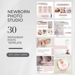 Newborn Photographer Instagram Template, Maternity Photographer Branding Social Media Post Content, Baby Photography Session Guide Post