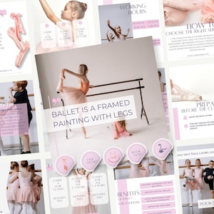 Dance Studio Instagram Ballet Template Social Media Dancing School Marketing Content