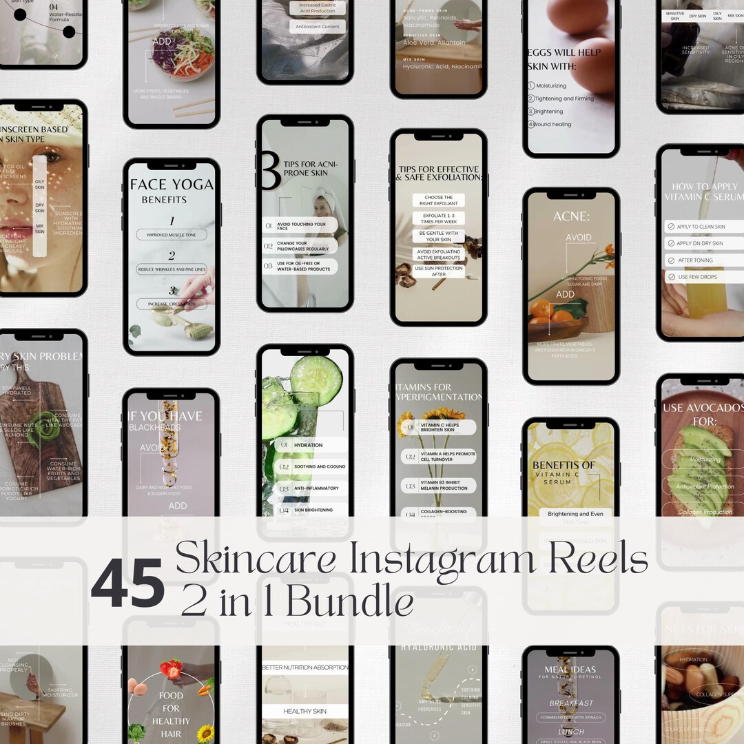 Skincare Coach Instagram Reels, Skincare Nutrition Social Media Content, Esthetician Marketing ...