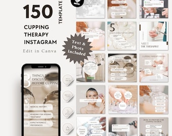 Instagram-mallar för koppterapi, Instagram-inlägg om alternativ medicin, innehåll för holistisk hälsocoach