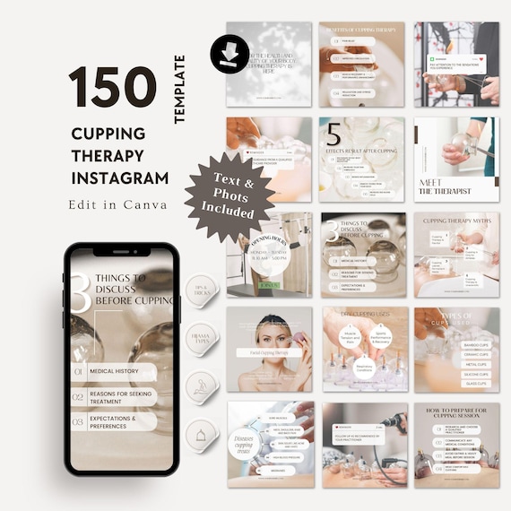 Cupping Therapy Instagram Templates, Alternative Medicine IG Post, Holistic Health Coach Content