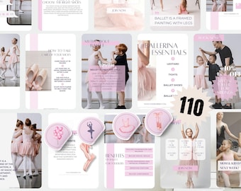 Plantilla de Instagram para estudio de danza, marketing en redes sociales para escuela de ballet
