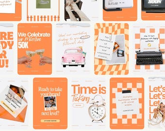 Social Media Manager Instagram Template, Bold Instagram Template, Marketing Content IG Post, Modern Aesthetic Storytelling Orange Template