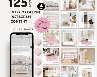Interior Design Instagram Template, Home Decorator Studios Social Media Marketing Space Designer Content IG Post