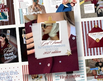 Burgundy Viral Instagram Post Template Girly Lifestyle Social Media Manager UGC Digital Marketing Influencer Whimsical Content Creator