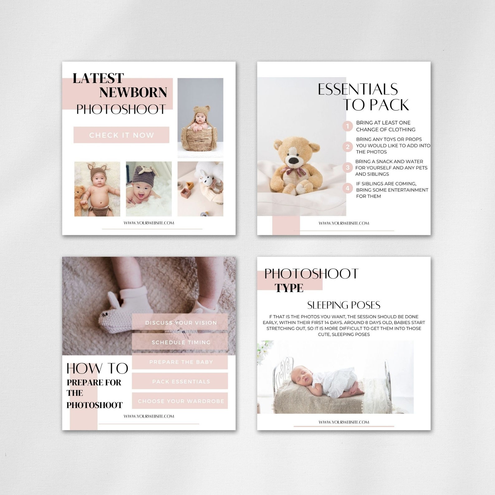 Newborn Photographer Instagram Post Templates, Maternity Photography ...