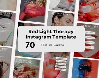 Red Light Therapy Instagram Template, Medspa Esthetician Beauty Social Media Marketing Content IG Post