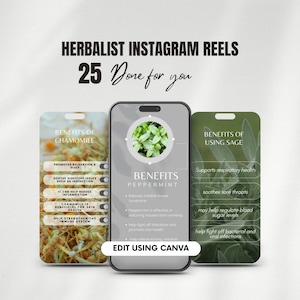Herbal Medicine Instagram Reels Template, Plant Herbalist Business, Functional Medicine, Holistic Wellness Coach, Naturopath Content IG Post