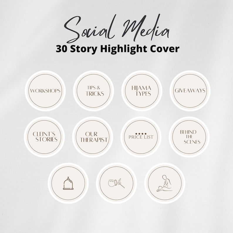 CUPPING THERAPIST INSTAGRAM STORY HIGHLIGHT COVERS TEMPLATE, EDITABLE CANVA TEMPLATE