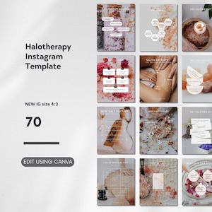 Halotherapy Instagram Template, Salt Therapy Spa, Alternative Medicine IG Post Content