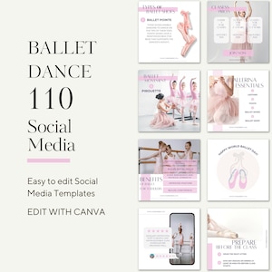 Ballet Dance Instagram Template, Dancing Studio Social Media Marketing Content, Ballet Instructor Personal Branding, Ballet Coach IG Posts