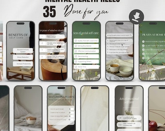 Mental Health Coach Instagram Reels, Self Care Social Media Content, Life Coach Therapist IG Post, Psychologist Mindset Coach IG Template
