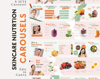 Skincare Instagram Post Templates for Esthetician Medspa Dermatologist Influencer Social Media Bold Branding Scrapbook
