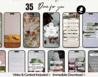 Gut Health Instagram Reels Template For Wellness & Nutrition Coaches Social Media Marketing Content Post