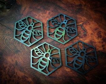 x3 Set Of High Quality Wood And Resin Epoxy Coasters Set Oak Decor Housingwaming Present