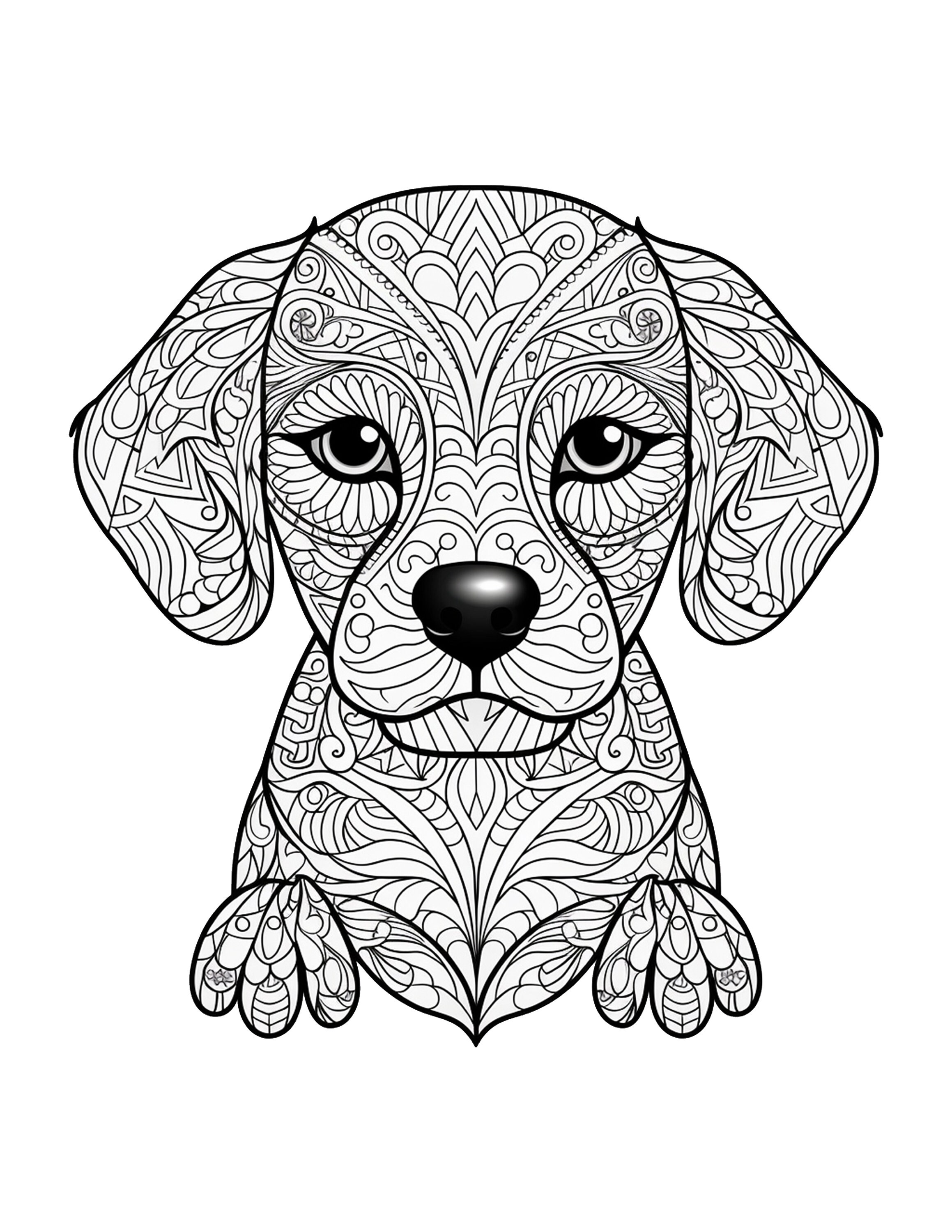 Pawsome Pups: Mandala Style Coloring Book With Top Dog Breeds 42 Page