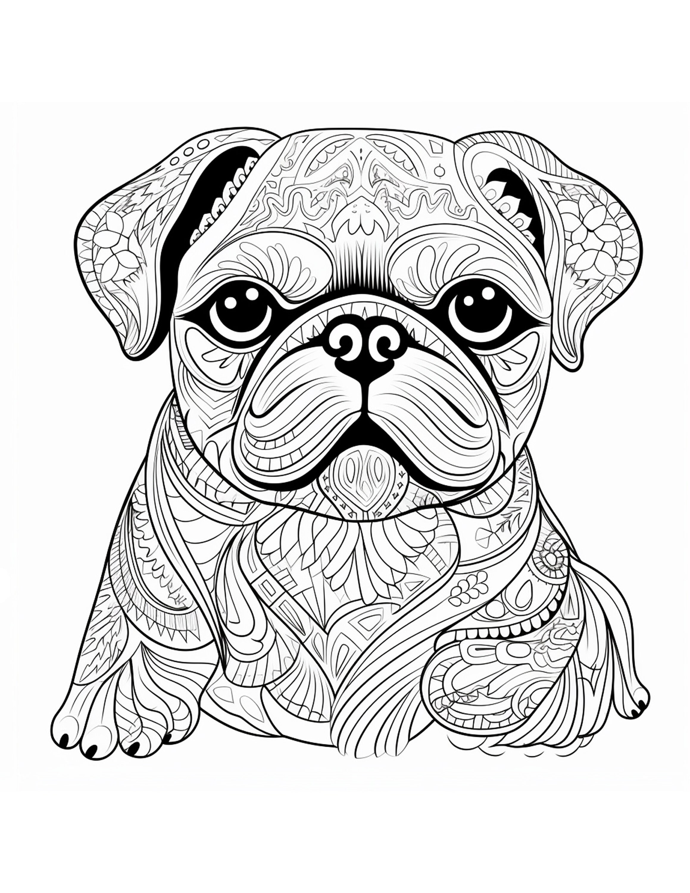 Pawsome Pups: Mandala Style Coloring Book With Top Dog Breeds 42 Page